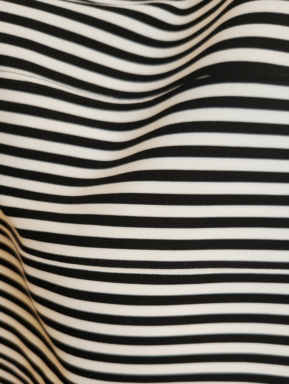 Black and White Striped Knit Top